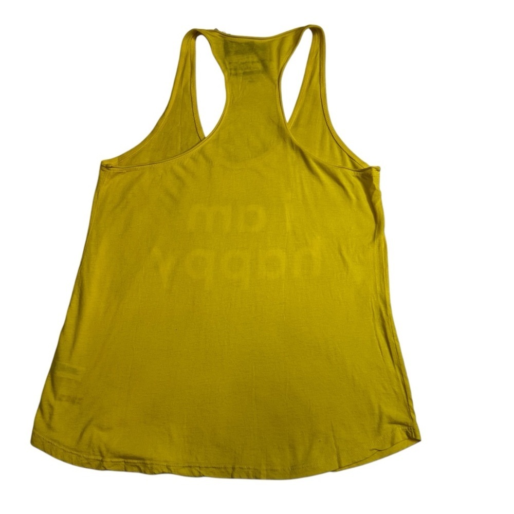 Peace Love World Yellow Tank Top 
Tee Shirt Size SM Racerback I am happy NWT - Picture 4 of 14